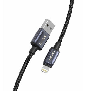 Кабель USB - Lightning MIVO MX-76L, тканевый, 2.4A (1 м)