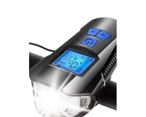Фонарь велосипедный Аккумуляторный передний с сигналом YZ-1805 ( 3 режима, заряд от USB)
