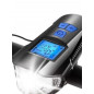 Фонарь велосипедный Аккумуляторный передний с сигналом YZ-1805 ( 3 режима, заряд от USB)