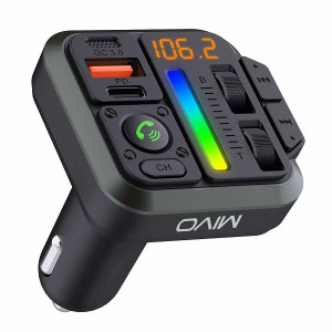 Радио FM-модулятор Mivo MF-06 (Bluetooth 5,3, hands-free,12/24V, 1хUSB 5V QC 3.0, 1xUSB Type-C PD 3.0, 38W )