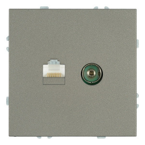 STEKKER СУ Эмили Антрацит Розетка TV+ компьютерная RJ-45 (механизм) 1-местная , RST00-5106-09 (49924)