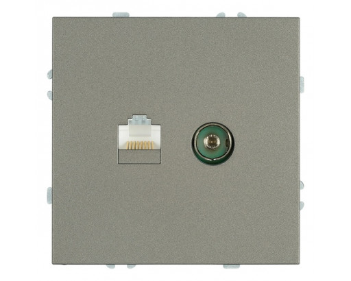 STEKKER СУ Эмили Антрацит Розетка TV+ компьютерная RJ-45 (механизм) 1-местная , RST00-5106-09 (49924)