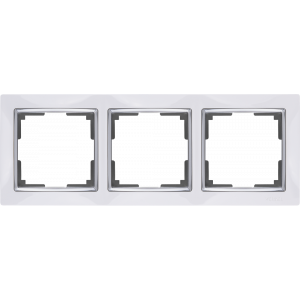 WERKEL Рамка Snabb белый/Хром на 3 поста  WL03-Frame-03-white / W0031901