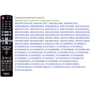 Пульт Универсальный для LG RM-B938 (в корпусе AKB72976002) BLU-RAY