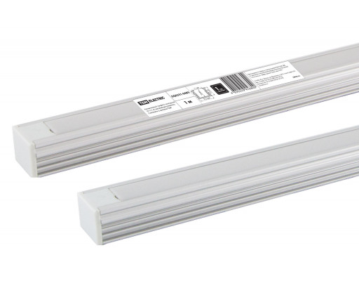 Профиль для LED ленты накл. 1612 (1000х16x12мм) Шир. ленты до 10мм (рассеив. БЕЛЫЙ матовый, загл.-2шт., креп.-2шт.) SQ0331-0485 TDM