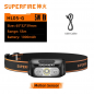 Фонарь Аккум. налобный Superfire HL05-G (5W, датчик движения, заряд от USB, 5 режимов, встроенный аккум. 1000mAh, 500лм)