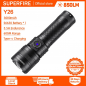 Фонарь ручной Аккум. с зумом Superfire Y26 (IP43, 15W, заряд от USB, Type-C, 5 режимов, акк. 26650, 3000mAh, 816лм)