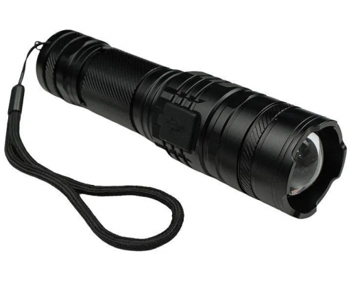 Фонарь ручной Аккум. с зумом Superfire V8-S (IP34, 36W, заряд от USB, Type-C, 5 режимов, акк. 26650, 1*3700mAh, 2000лм, 6000K)