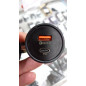 Гнездо USB врезное под закрутку с заглушкой (1 USB+1 Type-C, QC3.0 + PD, 12V-24V) круглый CR1010