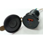 Гнездо USB врезное под закрутку с заглушкой (1 USB+1 Type-C, QC3.0 + PD, 12V-24V) круглый CR1010