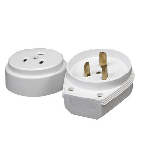 Разъём РШ-ВШ 32А 220V 2Р+РЕ ОУ белый Наружный Universal 1235  (86415)