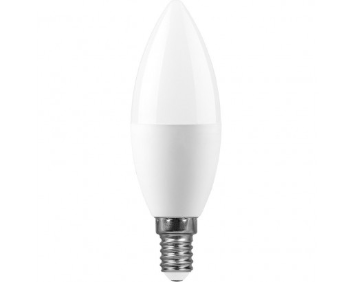 Лампа светодиодная Свеча E14 13W 220V 4000K Матовая C37 1105Лм (37х110мм) Feron LB-970 38108