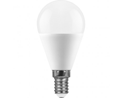 Лампа светодиодная Шар E14 13W 220V 4000K Матовая G45 1105Лм (45x90мм) Feron LB-950 38102