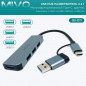 USB разветвитель 4в1 (Type-C/USB, USB 3.0+USB 2.0x3I) Mivo MH-4011