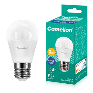 Лампа светодиодная Шар E27 _15W 220V 6500К Camelion LED15-G45/865/E27 16509