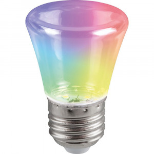 Лампа светодиодная для гирлянды Белт Лайт Колокольчик прозрачный E27 1W RGB плавная смена цвета Feron LB-372