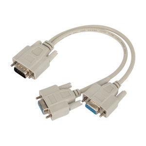 Переходник шт. VGA - 2гн.VGA  (провод)  серый  REXANT             17-6834