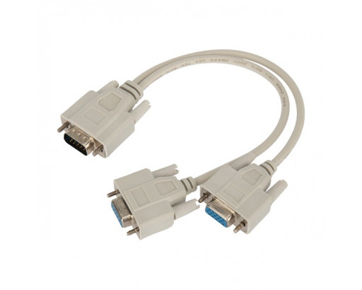 Переходник шт. VGA - 2гн.VGA  (провод)  серый  REXANT             17-6834