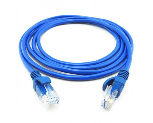 Патч-корд RIPO Standart U/UTP 4 пары, 1м, Кат.6 (Класс E), 250МГц, 2хRJ-45/8P8C, T568B, заливной, многожильный, PVC нг(B), синий