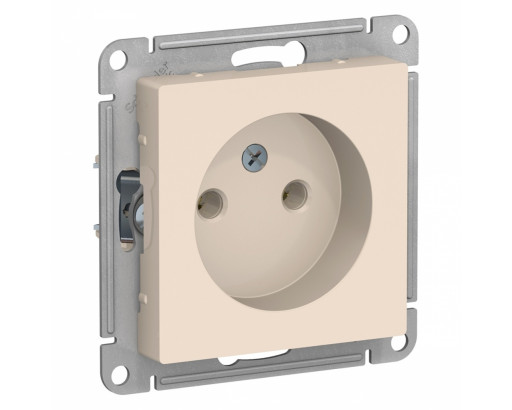 Schneider electriс AtlasDesign Бежевый Розетка 1-я без заземления, 16А, механизм,  ATN000241