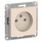 Schneider electriс AtlasDesign Бежевый Розетка 1-я без заземления, 16А, механизм,  ATN000241