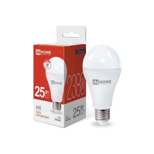 Лампа светодиодная Груша E27 25W 220V 4000K Матовая A65 2380Лм (65х135мм) IN HOME VC 4690612024080
