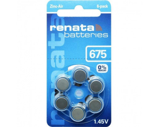 Батарейки для слуховых аппаратов ZA675 Renata Zinc-Air 675  6 шт  1,4V