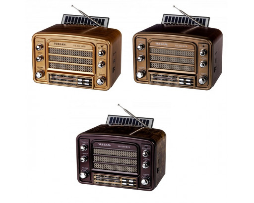 Радиоприёмник Yuegan YG-3301BTS (аккум, SD,USB, MP3,FM, Aux in, солн. панель)
