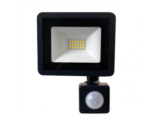 Прожектор Светодиодный с датчиком движения 20W 6400K (1800lm)  2835SMD 134х105х28 черный SFL80-20 IP65 29522 Saffit