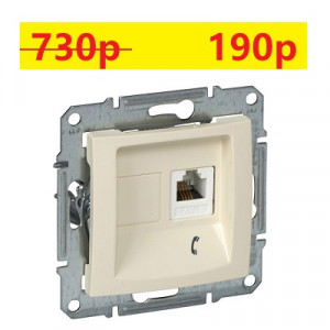 Schneider electriс SEDNA Крем TF роз. телефонная 1-я RJ-11 SDN4101147