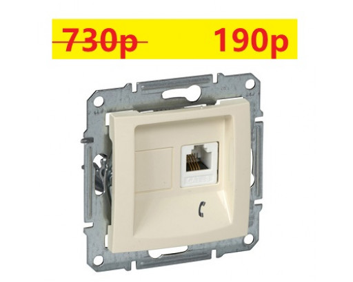 Schneider electriс SEDNA Крем TF роз. телефонная 1-я RJ-11 SDN4101147