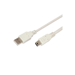 Шнур USB * mini-5  (1,8 метра) белый в коробке                           18-1134  Rexant