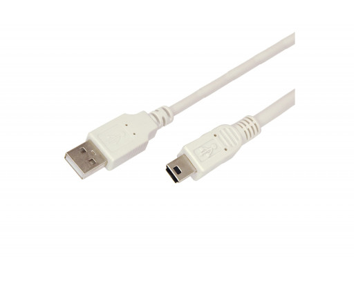 Шнур USB * mini-5  (1,8 метра) белый в коробке                           18-1134  Rexant