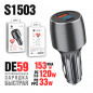 АЗУ deespi DE59 (USB + Type-C)  QC 3.0 65W + PD30W с инд. вольтметра