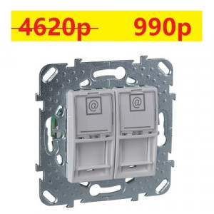Schneider electriс UNICA Белый компьютерная роз. 2-я  RJ-45         MGU5.2020.18ZD