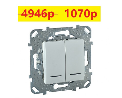 Schneider electriс UNICA Белый Выключатель 2-кл с подсветкой          MGU5.0101.18NZD