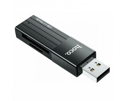 Картридер HOCO HB20 USB2.0 SD/microSD черный