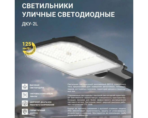 Светильник уличный светодиодный консольный  70W ДКУ-2L  220V 5000К 8750Лм линзованный IP65 NEOX 7088