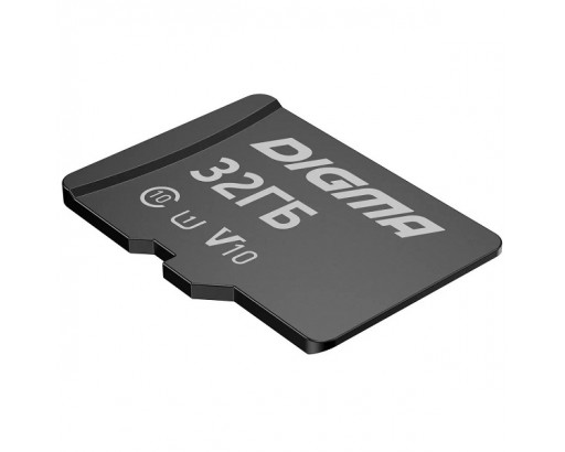 Карта памяти MicroSD 32 Gb class 10 (с ад.) 32GB Digma CARD10 V10 DGFCA032A01