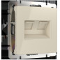 WERKEL Слоновая кость Розетка телефонная RJ-11 и Еthernet RJ-45   WL03-RJ11-45-ivory / W1182103     (Я)