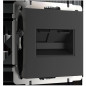WERKEL Черный матовый Розетка телефонная RJ-11 и Еthernet RJ-45   WL08-RJ11+RJ45 / W1182108    (Я)