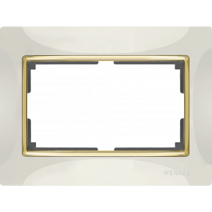 WERKEL Рамка Snabb Слоновая кость/Золото для 2-ой розетки   WL03-Frame-01-DBL-ivory-GD / W0081932