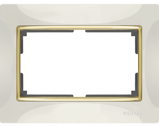 WERKEL Рамка Snabb Слоновая кость/Золото для 2-ой розетки   WL03-Frame-01-DBL-ivory-GD / W0081932