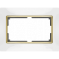 WERKEL Рамка Snabb Белый/Золото для 2-ой розетки   WL03-Frame-01-DBL-white-GD / W0081933