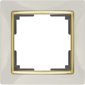WERKEL Рамка Snabb Слоновая кость/Золото на 1 пост   WL03-Frame-01-ivory-GD / W0011932