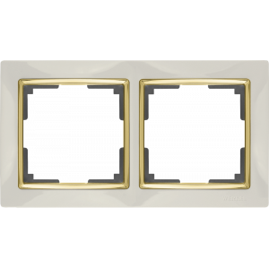 WERKEL Рамка Snabb Слоновая кость/Золото на 2 поста   WL03-Frame-02-ivory-GD / 0021932