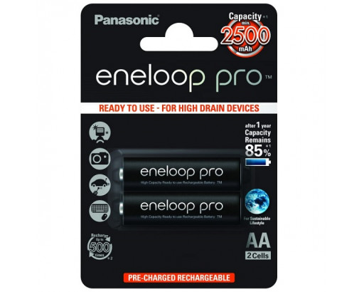 Аккумулятор R6 Ni-Mh 1,2V 2500mAh     Panasonic eneloop pro BK-3HCDE/2BE (БЛИСТЕР 4шт) ЯПОНИЯ