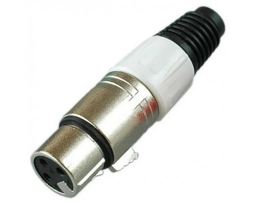 Гнездо XLR "Canon" (металл цанга на кабель)  белый                             2-16330-5