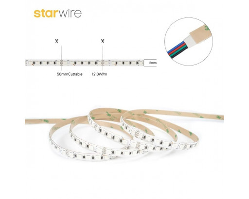 Лента 24v IP20 RGB 12,8W/m SMD3838 КАТУШКА 5м ШИРИНА 8мм 120LED/м