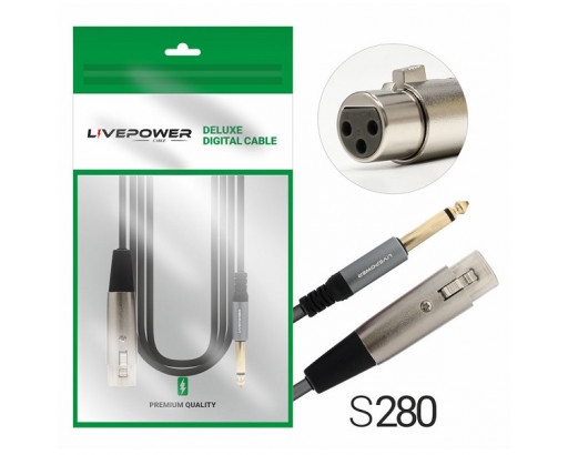 Шнур микрофона 1,8 метра  шт. джек 6,3 х гн. XLR   (Premium) H255